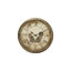 Horloge, horloge murale ronde 23 po, mécanisme d'engrenage, brun antique, transitionnel