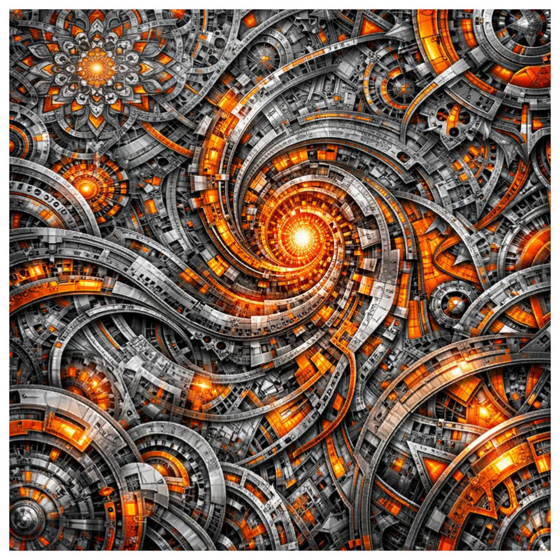 Housses de couette Intricate Spiral Machines, Très grand lit