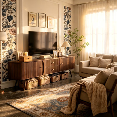 Meuble télé 70 po Mid-Century Modern
