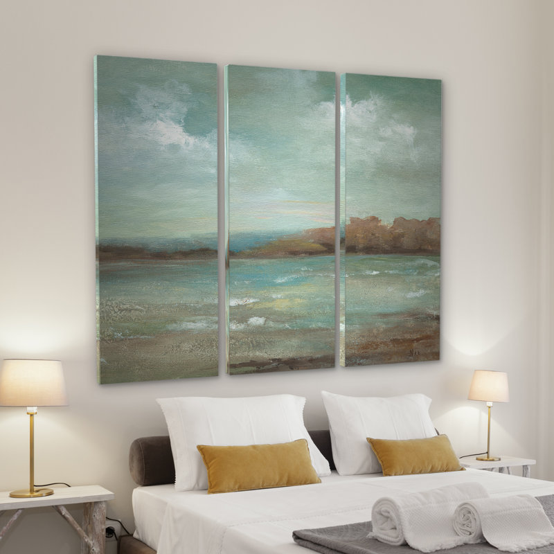 « ocean breeze i », reproduction de peinture à l’acrylique à multiples images sur toile tendue de galerie, H 24 po x l 36 po