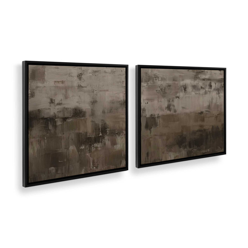 «Echoes of Shadow», ensemble de 2 impressions, 16 po x 16 po, Cadre flottant noir satiné
