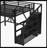 Queen Loft Bed With Storage Stairs, Shelves And Built-In Wardrobe, Metal Loft Bed Frame With USB Ports And LED Lights, Noise-Reduced Design, Black Woodgrain-452161272-452161273