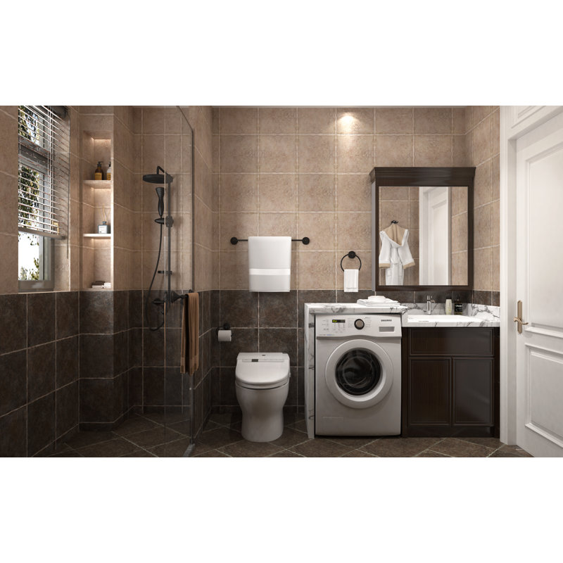 Ensemble de quincaillerie de salle de bain 5 pièces, Brun / Noir