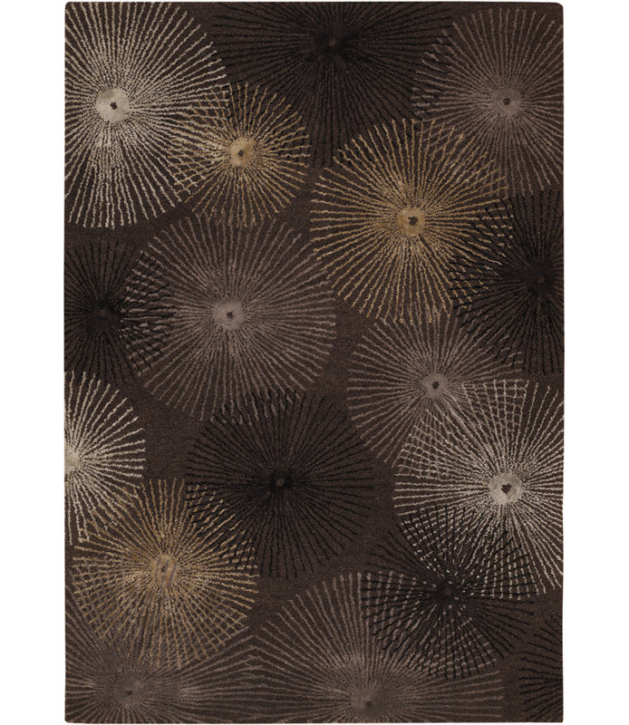 Tapis artificiel en soie et en laine à chevauchement moderne Clovia, Rectangle 5 pi x 7 pi 6 po
