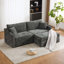 Canapé deux places extra large en chenille avec coussins amovibles et pouf
