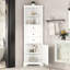 Armoire haute triangulaire avec 3 tiroirs et tablettes réglables pour la salle de bain, la cuisine ou le salon-41024559