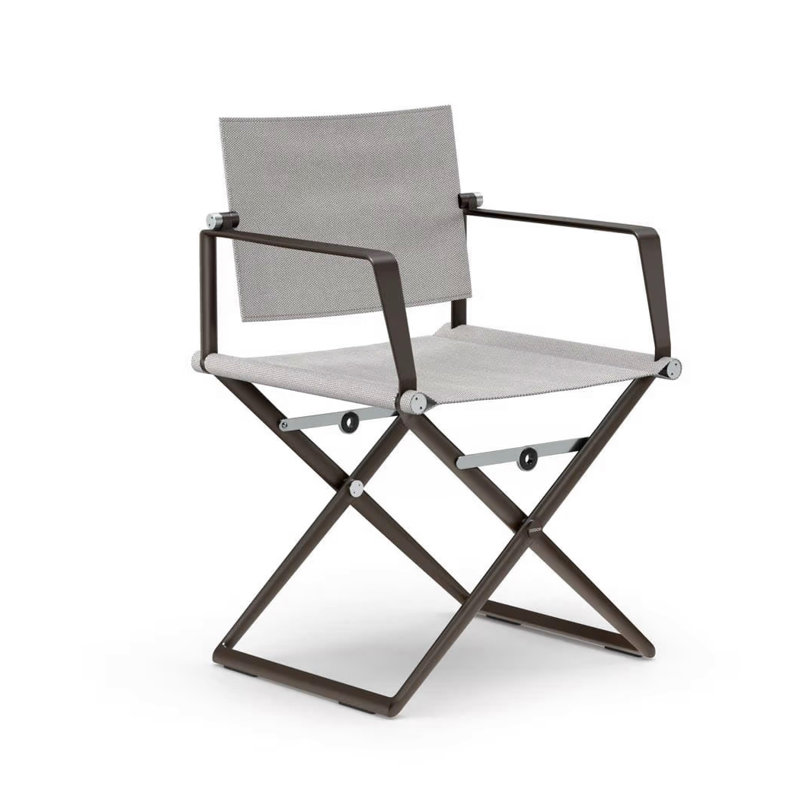 Seax Outdoor Dining Armchair, Sail Taupe, Black Pepper