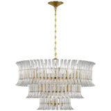 AERIN Rhine 34" Three Tier Chandelier with Crystal