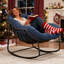 Chaise berçante en rotin avec revêtement intérieur / extérieur Keylli-694469819