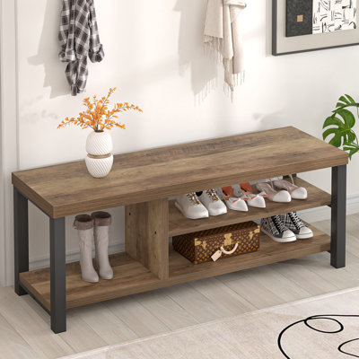 Hulste 47" Entryway Bench with Shoe Storage, Oak