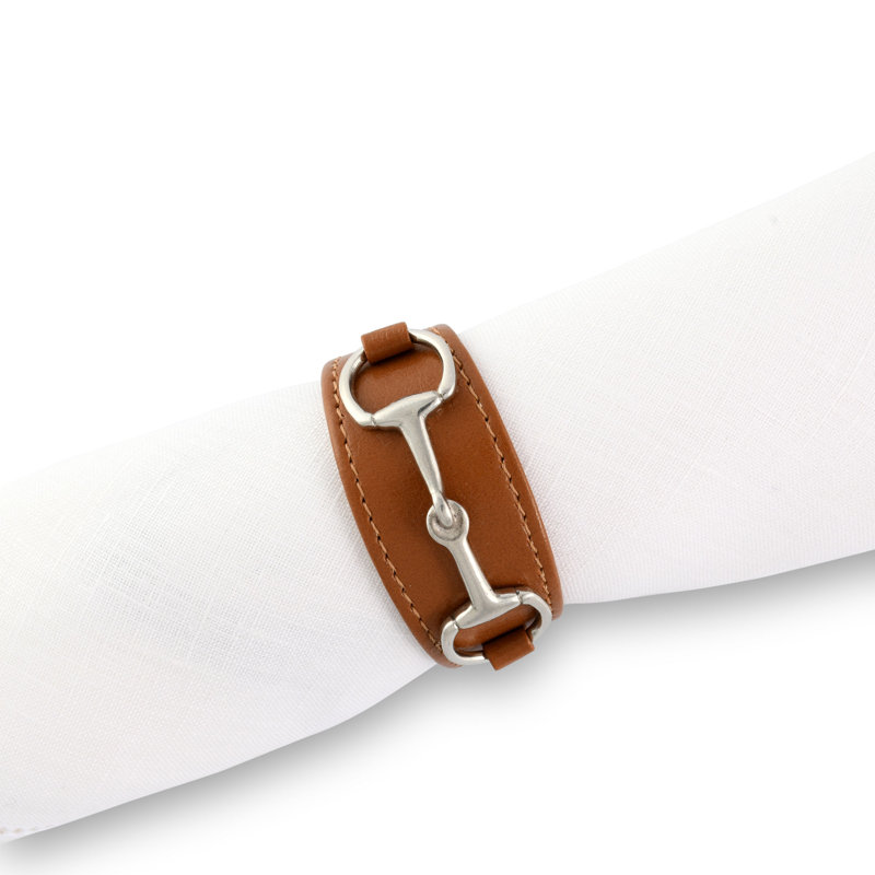 Bit Vegan Leather Metal Napkin Ring