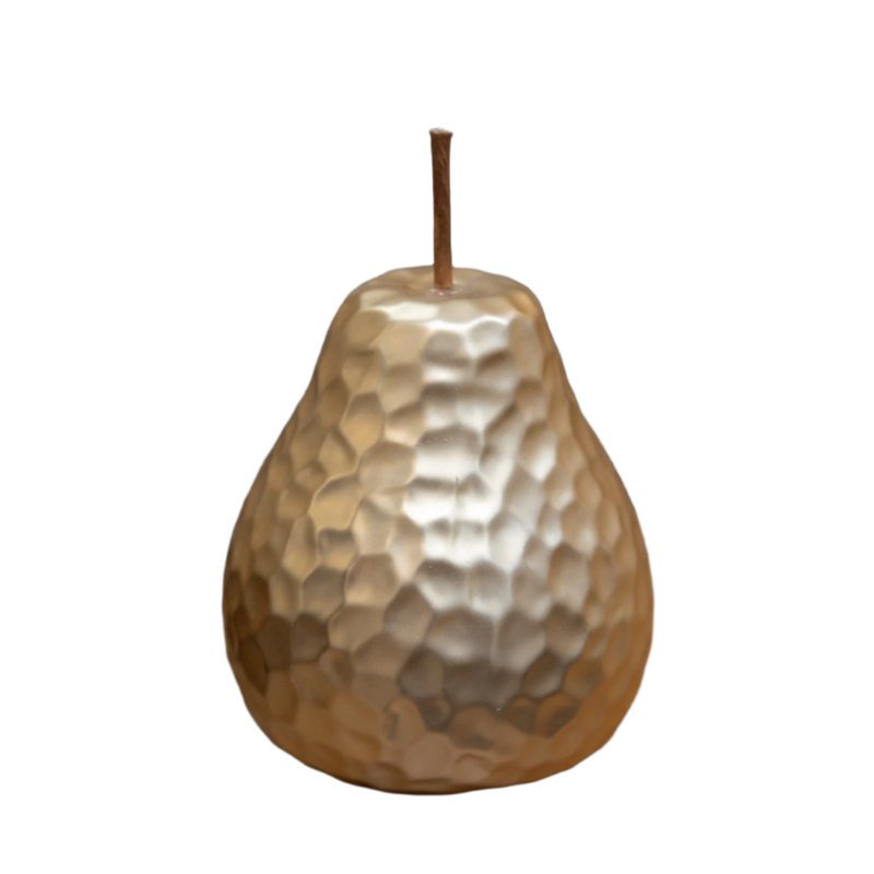 Ceramic Pear Figurine Matte Finish Gold