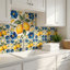 Carreaux de mosaïque adhésifs en vinyle 12 po x 12 po, motif citron méditerranéen
