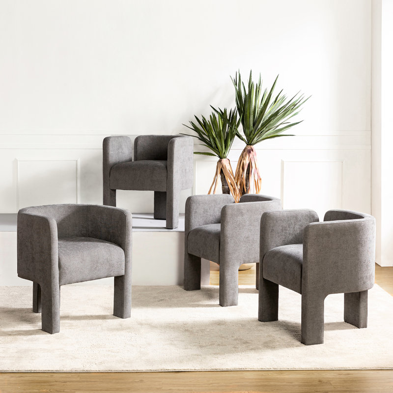 Braien 18.5'' H Modern Upholstered Armchair with Low Back, Gray