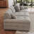 125.98"Gray chenille sofa with adjustable backrest-312060925