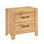 Finition naturelle, 2 tables de chevet de chambre à coucher, style rustique, poignées noires, glissières centrales en métal, surface à gratter, table entièrement assemblée, chambre à coucher, conception, poignées en nickel, lisse