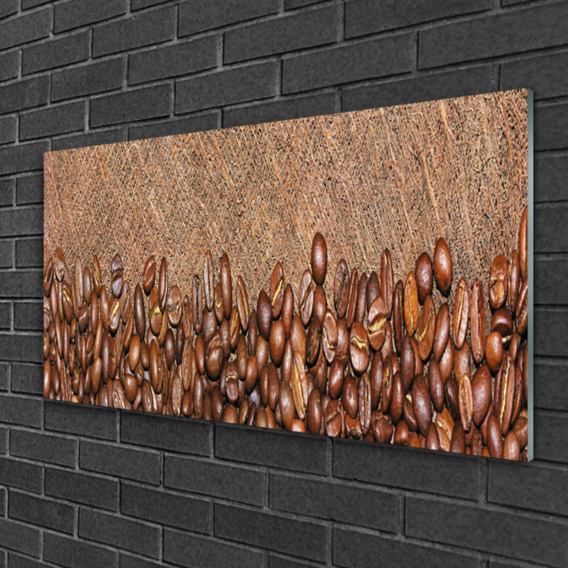 Kitchen Coffee Beans - No Frame Print on Glass