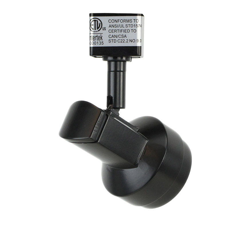 Tête d'éclairage DEL à rail, Noir, H 5,5 po x l 2,38 po x 3,5 po, 10W