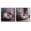 Canapé lilas orné d'accents dorés - ensemble de 2 collages carrés lilas-410929421-410929420