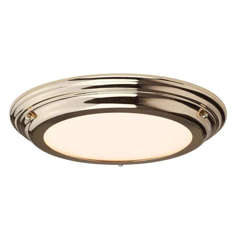 Chesterton Glass LED Flush Mount, Polished Brass