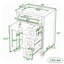 Meuble-lavabo autoportant classique avec lavabo en céramique, tablette réglable et grand rangement-638999686
