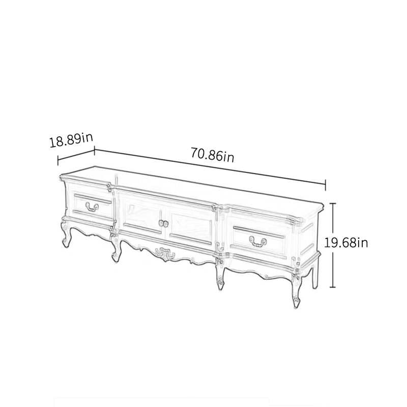 Meuble télé style américain, 70.86"