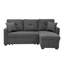 Canapé modulaire 76,5 po en mélange de lin à 3 places avec lit escamotable, rangement pour chaise longue réversible, conception, coussins en mousse mi-ferme, noir anthracite, assise facile à assembler, rapide