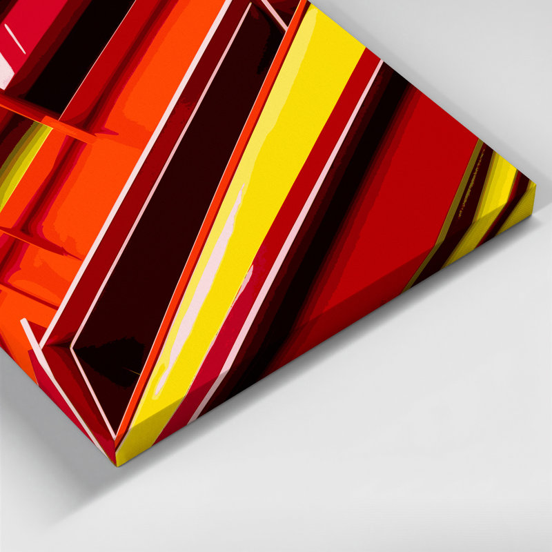 Hard Edge 27 Red Canvas Wall Art, 8" H x 8" W