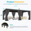 Pergola 12 x 20 pi avec rideaux et filet, gris foncé