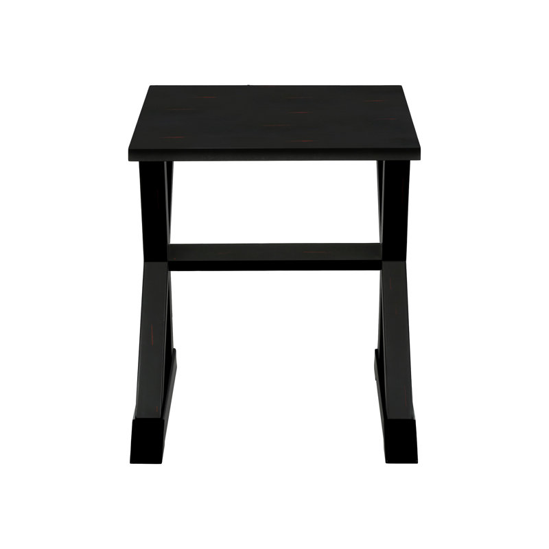 Table d'appoint en placage noir, carrée, pour la chambre à coucher et le salon, installation facile, 22 po L 23,5 po x H 23,5 po