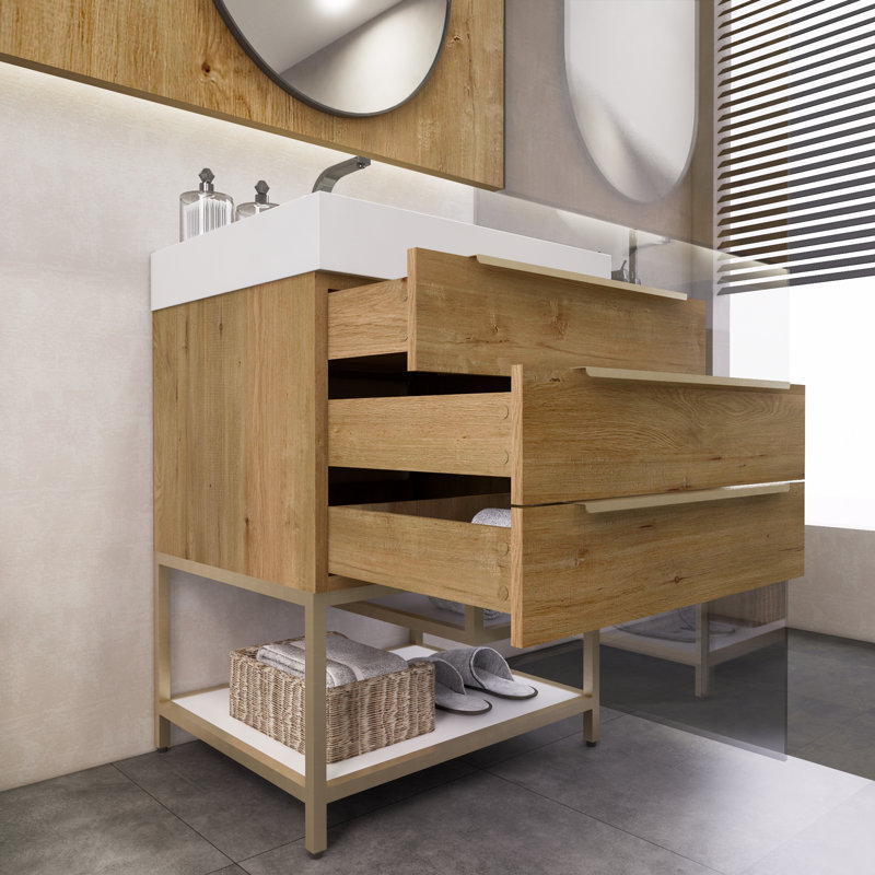 Meuble-lavabo simple 24 po Crooke, Chêne