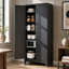Armoire de cuisine 75 po en métal avec 5 tablettes réglables, capacité de 180 lb, rangement autoportant pour la cuisine et la salle à manger-619828874