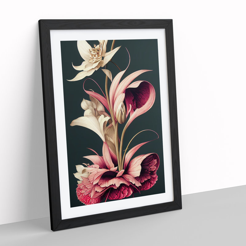 The Resplendent Flowers - Single Picture Frame Print, 64cm H x 46cm W x 2cm D, Black Framed