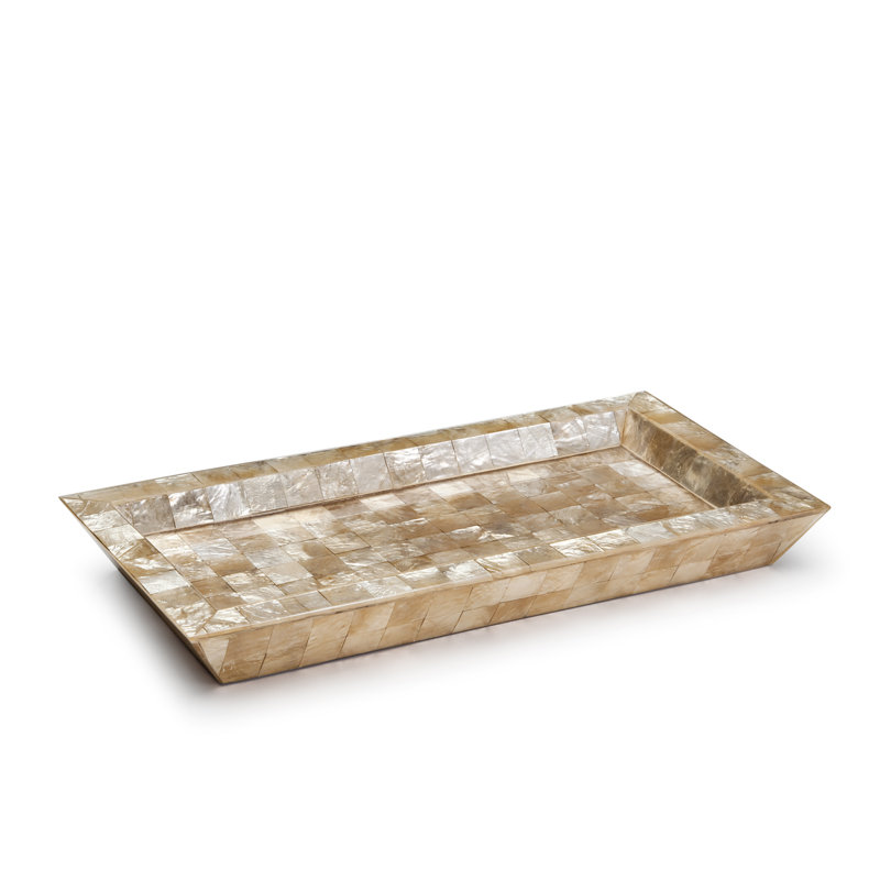 Capiz Bathroom Tray, Champagne