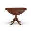 3 Piece Dining Set Contains a Round Dining Room Table with Dropleaf and 2 Cream Linen Fabric Upholstered Parson Chairs, Mahogany-109975865-106914588-109975864