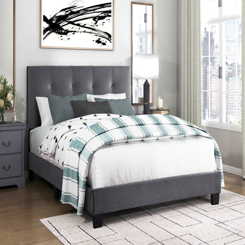 Mobilier de chambre à coucher 1pc, Queen, Dark Grey