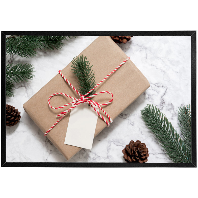Undis Christmas Baubles - Single Picture Frame Print, Black, 76cm H x 114cm W x 4cm D