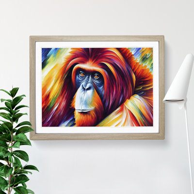 XH1022-6471X Orangutan Abstract - Single Picture Frame Print