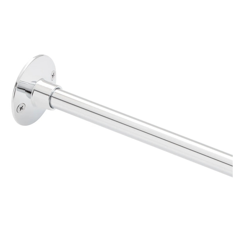 60" Brass Oval Shower Rod Enclosure with Ceiling Supports, Chrome