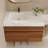 Modern Floating Bathroom Vanity with Seamless Sintered Stone Top, Ceramic Sink