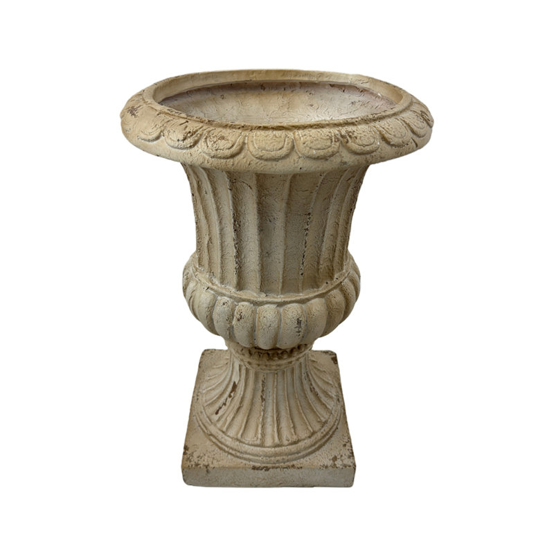 MGO Garden Planter, Garden decoration and planting,Color Antique White, Side 13.77"Wx13.77''Dx20.07"H