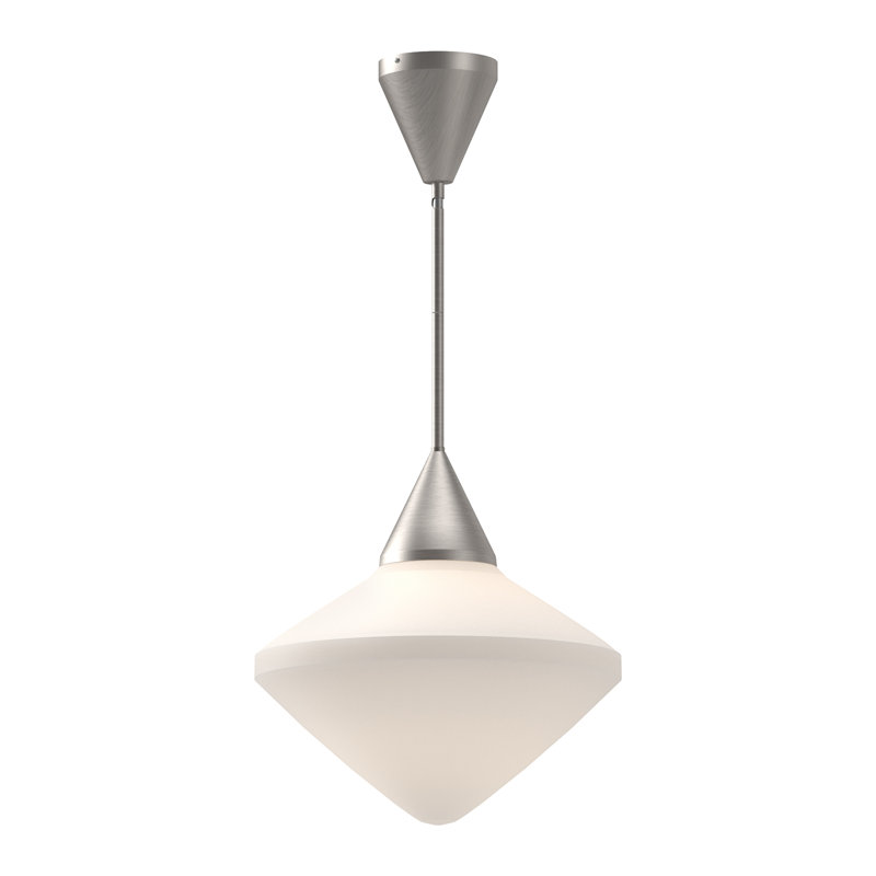 Luminaire suspendu étoile unique à 1 lumière Orrin, H 79,25 po x l 14,13 po x P 14,13 po, Nickel brossé