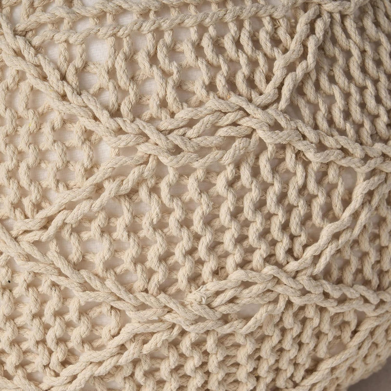 Pouf rond Malibu, Ivoire ivoire