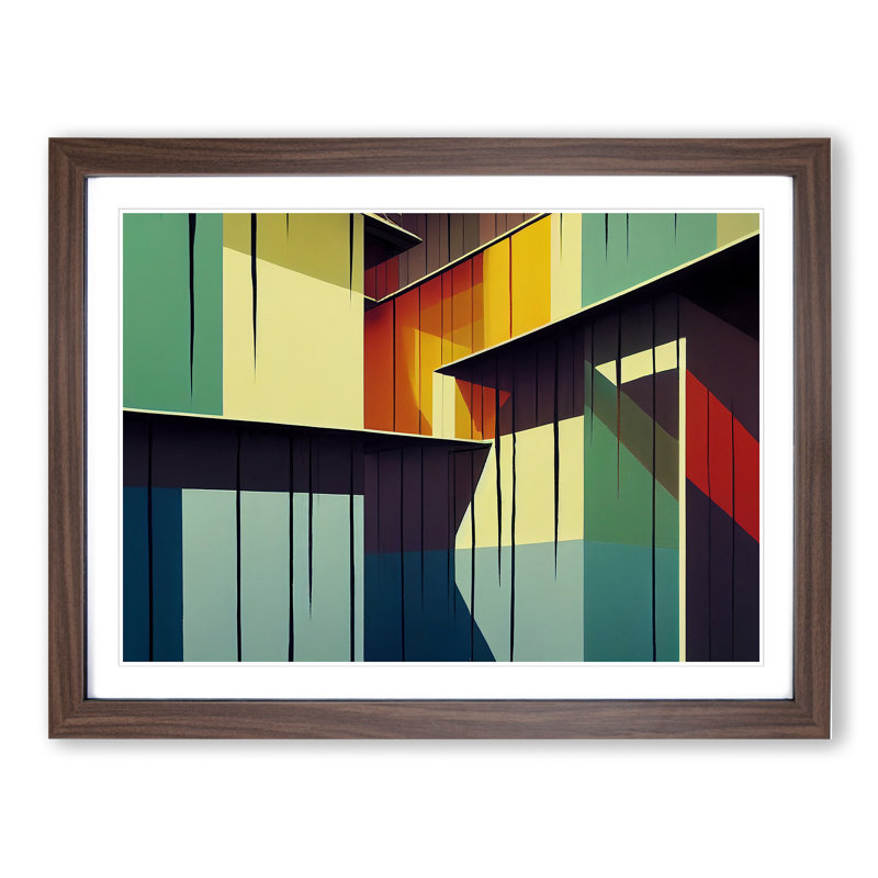 XH1022-9410X Unforgettable Colourful Architecture 1 Piece Single Picture Frame Wall Art, 34cm H x 46cm W x 2cm D