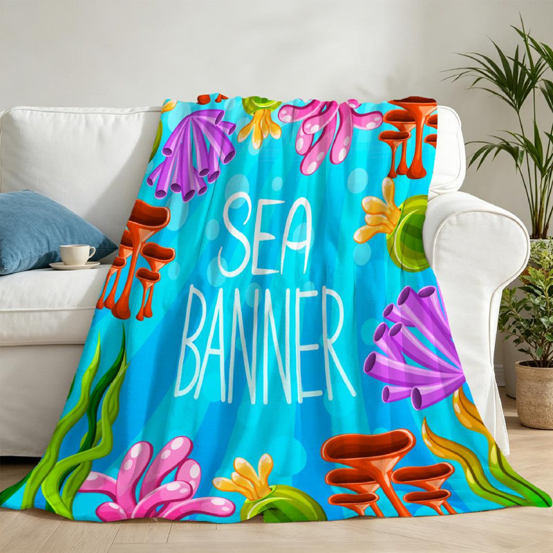 Jeté en flanelle bleue ultra douce, Throw 50" x 60"