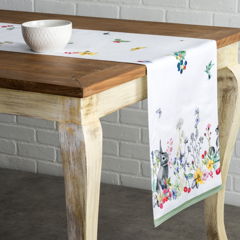 100% Cotton Easter Table Runner, 72" L x 14.5" W