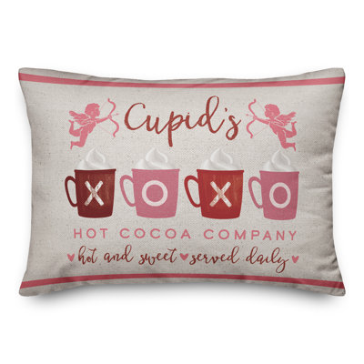 Cupids Hot Cocoa Throw Pillow-Lumbar