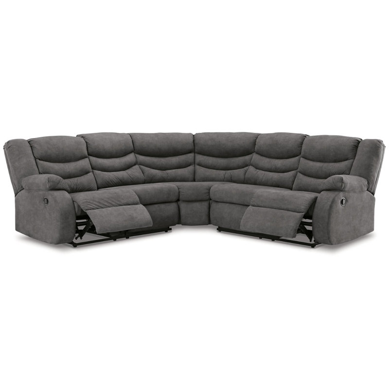 Canapé modulaire inclinable 2 pièces Partymate, Similicuir gris