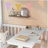 Twin over twin bunk bed with adjustable table, bunk bed can be converted into an upper bed and lower table - pink-963567