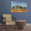 Golden Field Homestead Peaceful Rustic Serene Autumn Landscape Wall Art Print by Mathieu - Wrapped Canvas Print